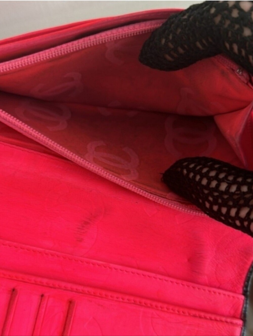 Chanel Cambon Ligne Black Quilted Leather Long Wallet Hot Pink Interior CC Logo - Picture 16 of 16
